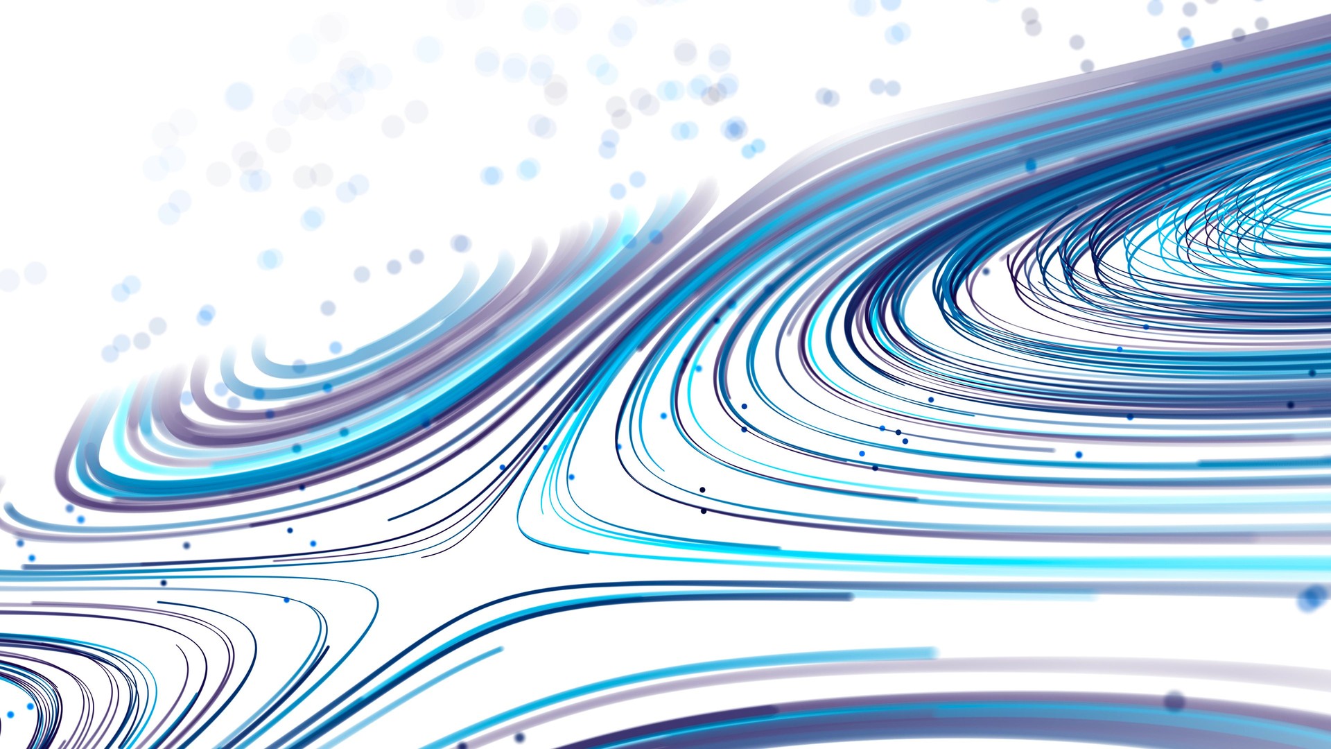 Abstract white background from multi-colored curved lines. Data processing, technology, artificial intelligence. 3D rendering.